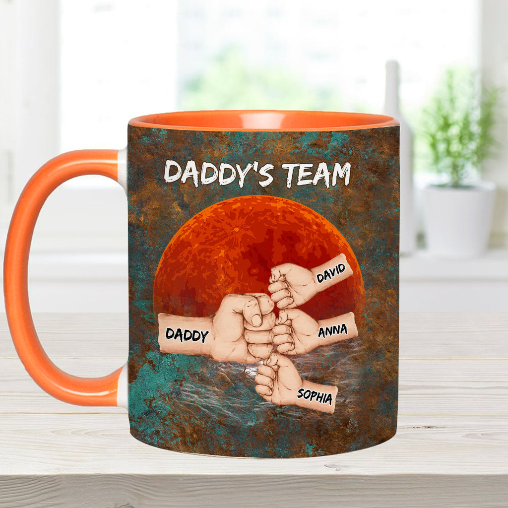 Daddy's Team - Personalized Father Accent Mug