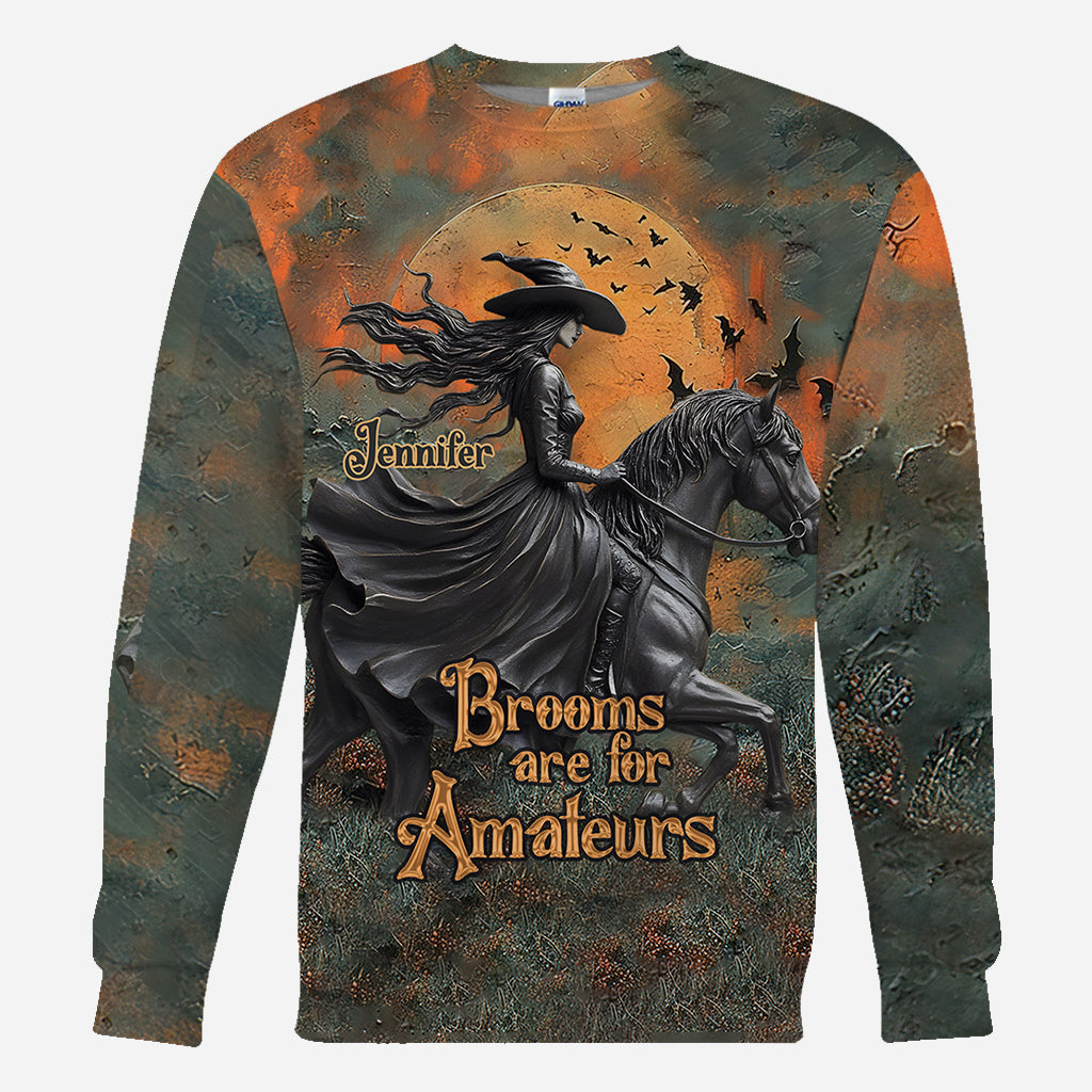 Brooms Are For Amateurs - Personalized Horse All Over Shirt