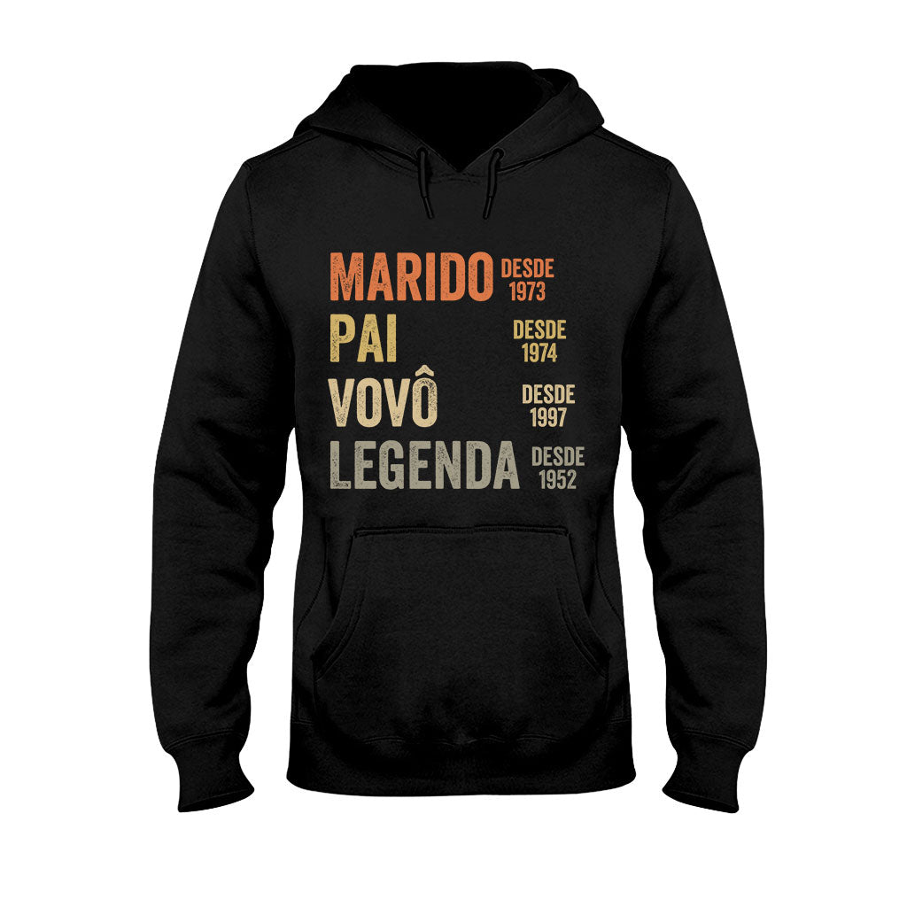Marido Pai Vovô Legenda Desde – Personalisiertes Opa-T-Shirt und Kapuzenpullover