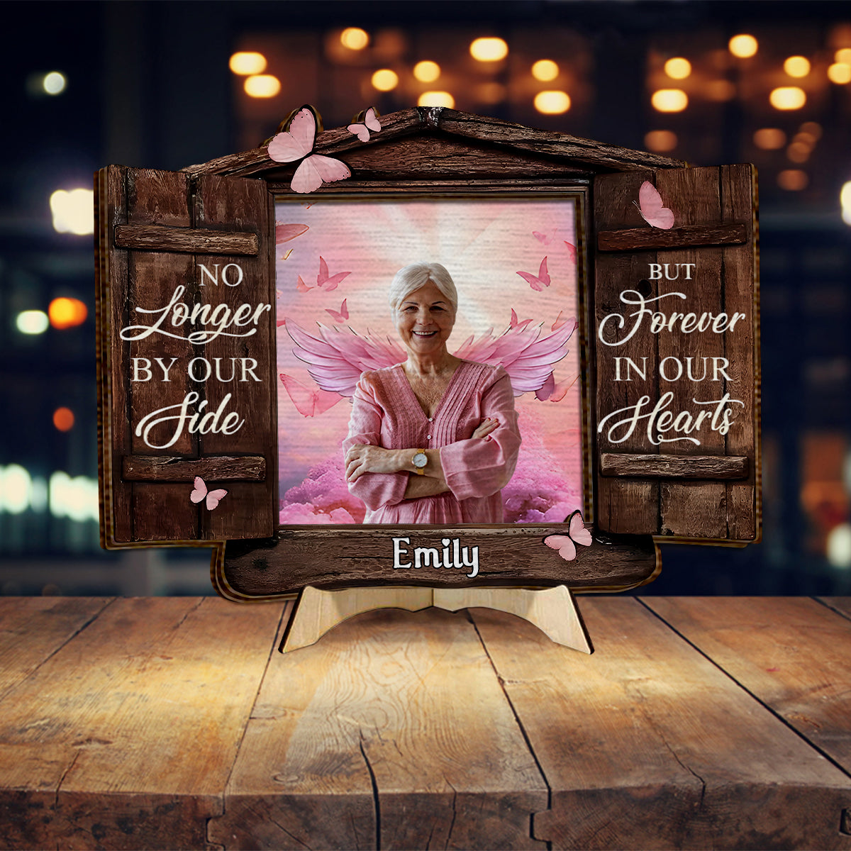 Never Forgotten - Personalized Memorial 2 Layered Wood Sign / Wood Plaque
