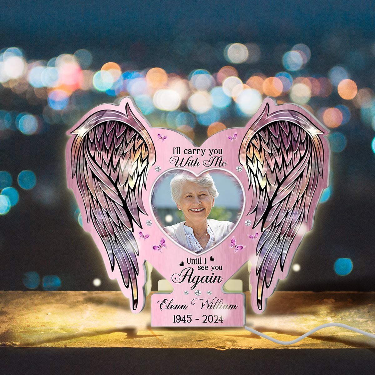 Memorial Wings Your Wings Were Ready But My Heart Was Not - Personalized Memorial Mirror Light