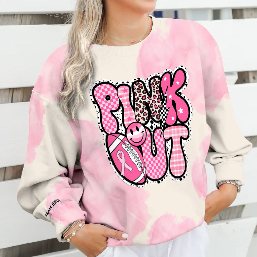 Pink Out - T-shirt personnalisé intégral de sensibilisation au cancer du sein