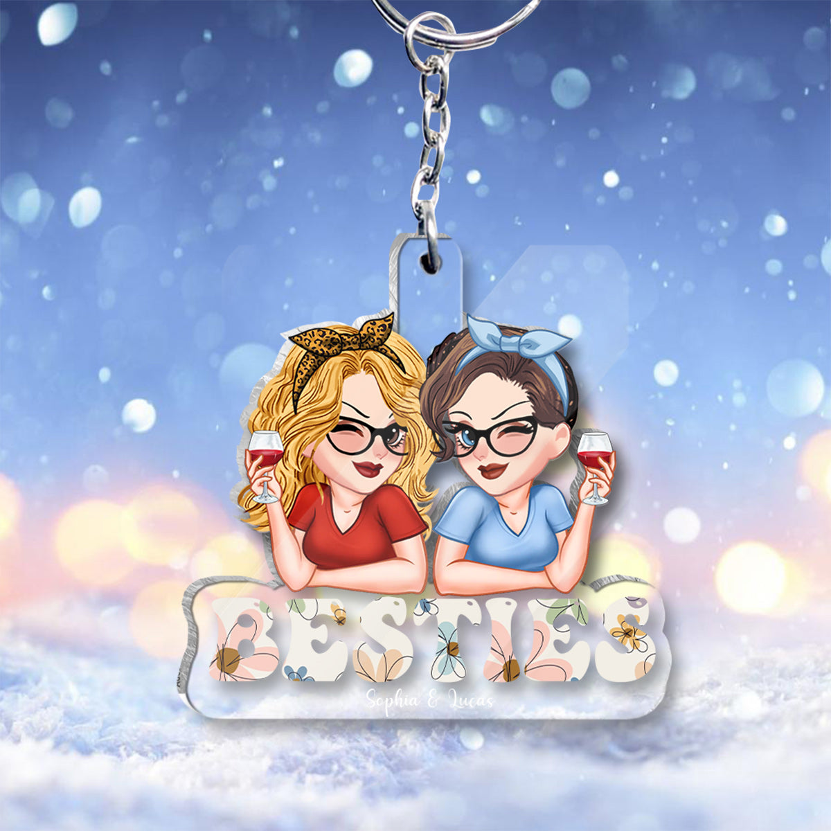 Besties Forever - Personalized Bestie Custom Shaped Keychain
