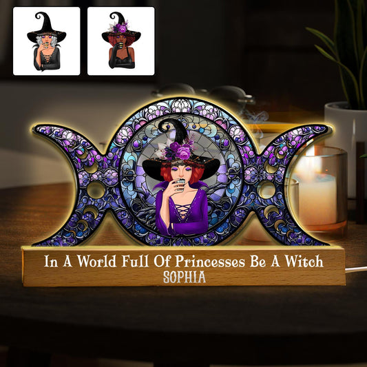 In A World Full Of Princesses Be A Witch - Personalized Witch Shaped Led Night Light