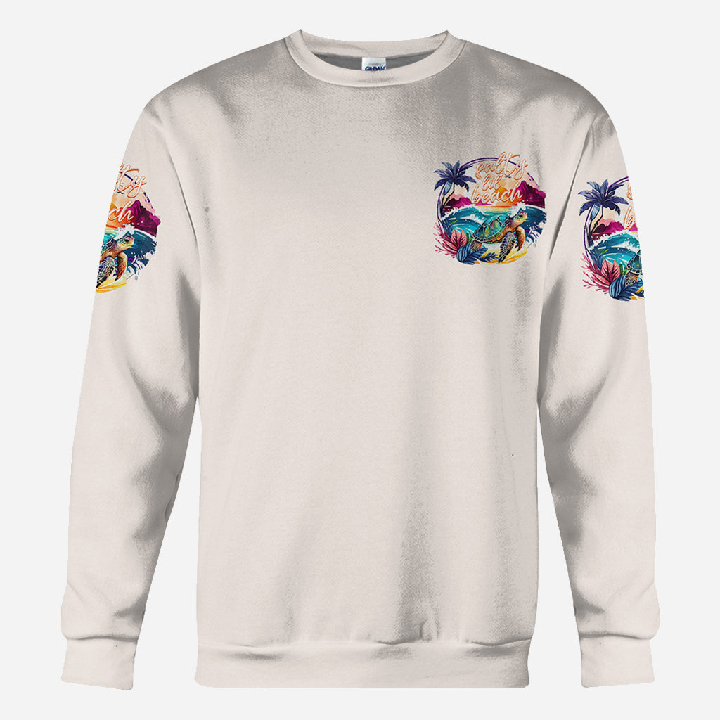 Salty Lil' Beach - Personalized Turtle All Over Shirt