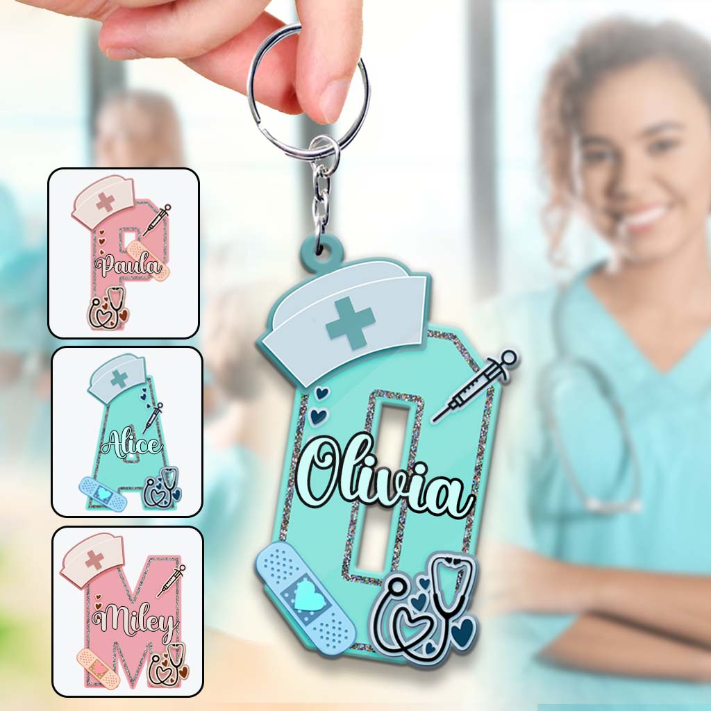 Nurse Letter - Personalized Nurse Keychain