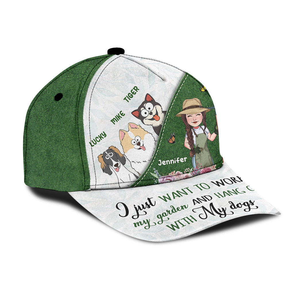 Je veux juste jardiner et passer du temps avec mes animaux - Casquette classique de jardinage personnalisée