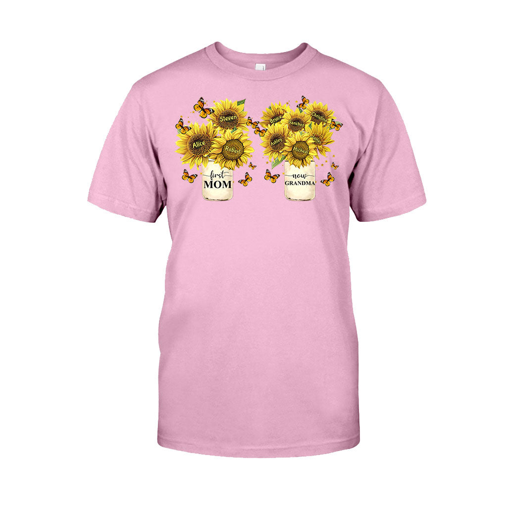 First Mom Now Grandma - Personalized Grandma T-shirt And Hoodie