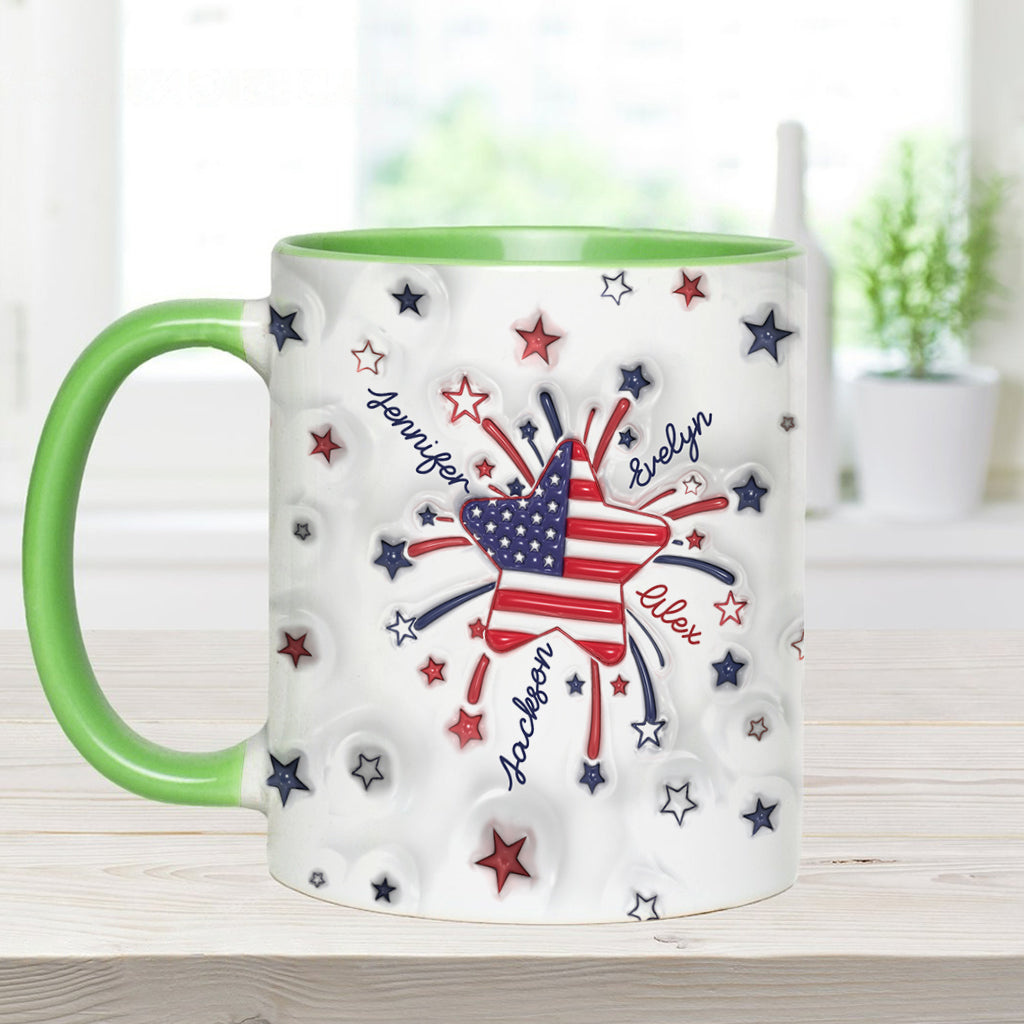 Grandma's Little Star 4th Of July - Personalized Grandma Accent Mug