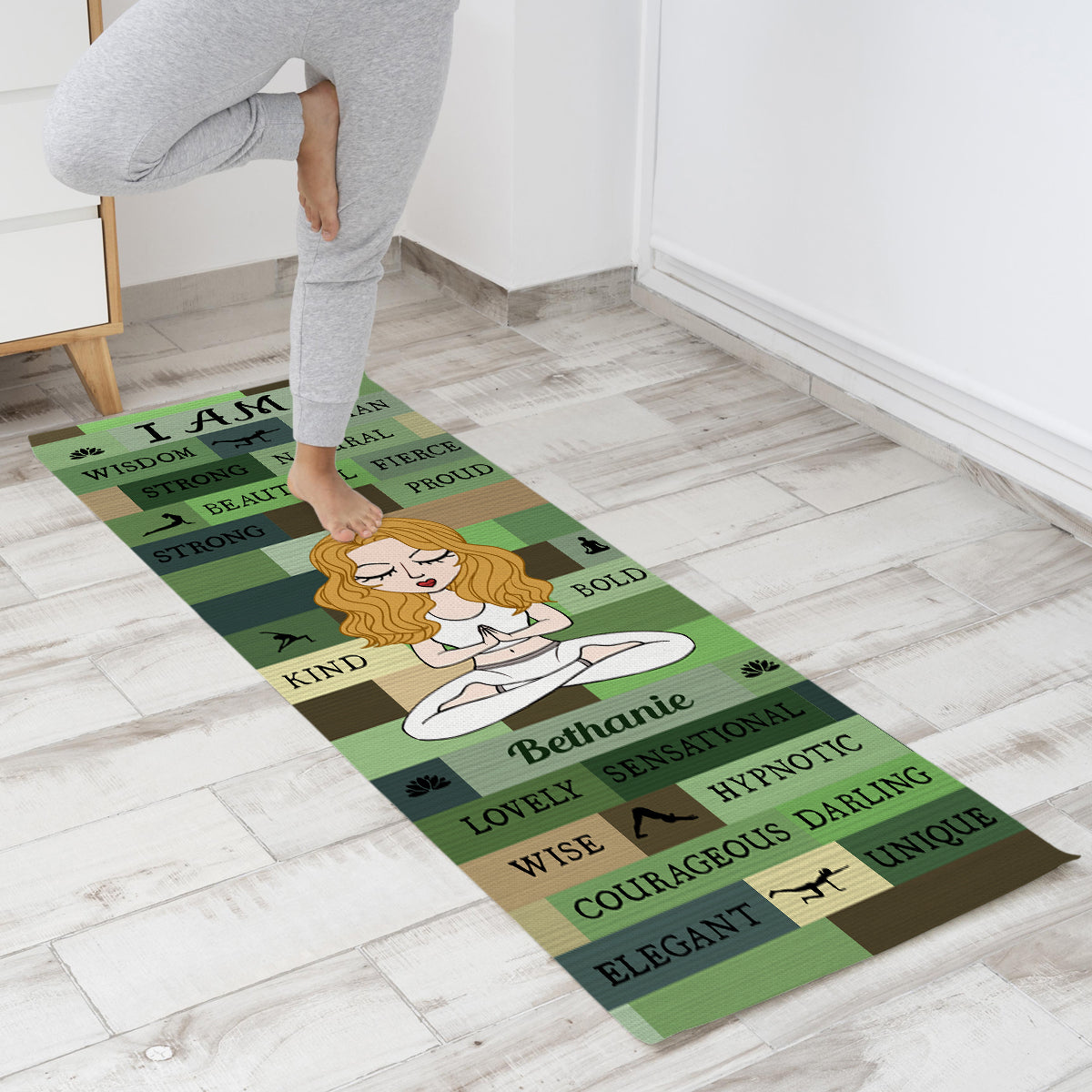 Yoga Girl I Am Bold Green - Personalisierte Yogamatte