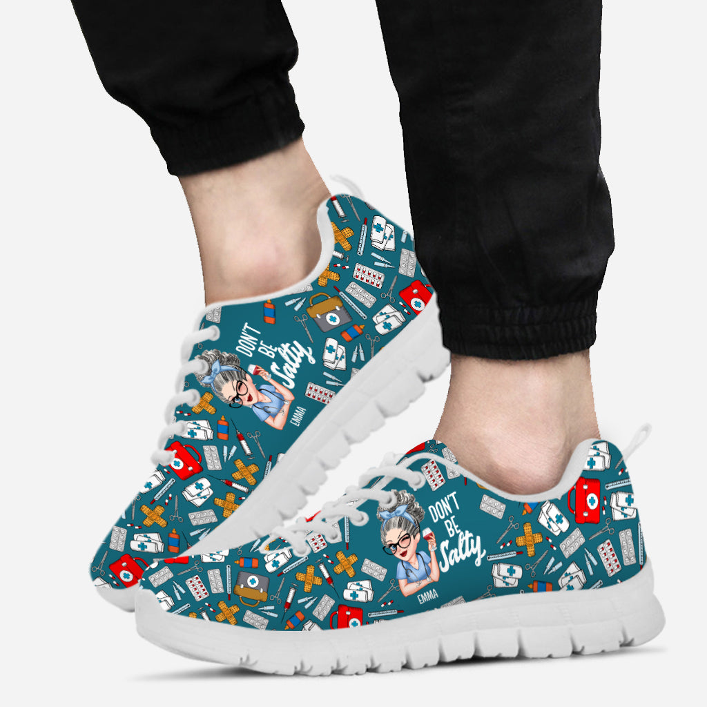 Don't Be Salty - Personalized Nurse Sneakers