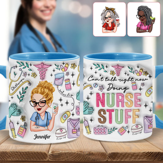 Doing Nurse Stuff - Personalized Nurse Accent Mug