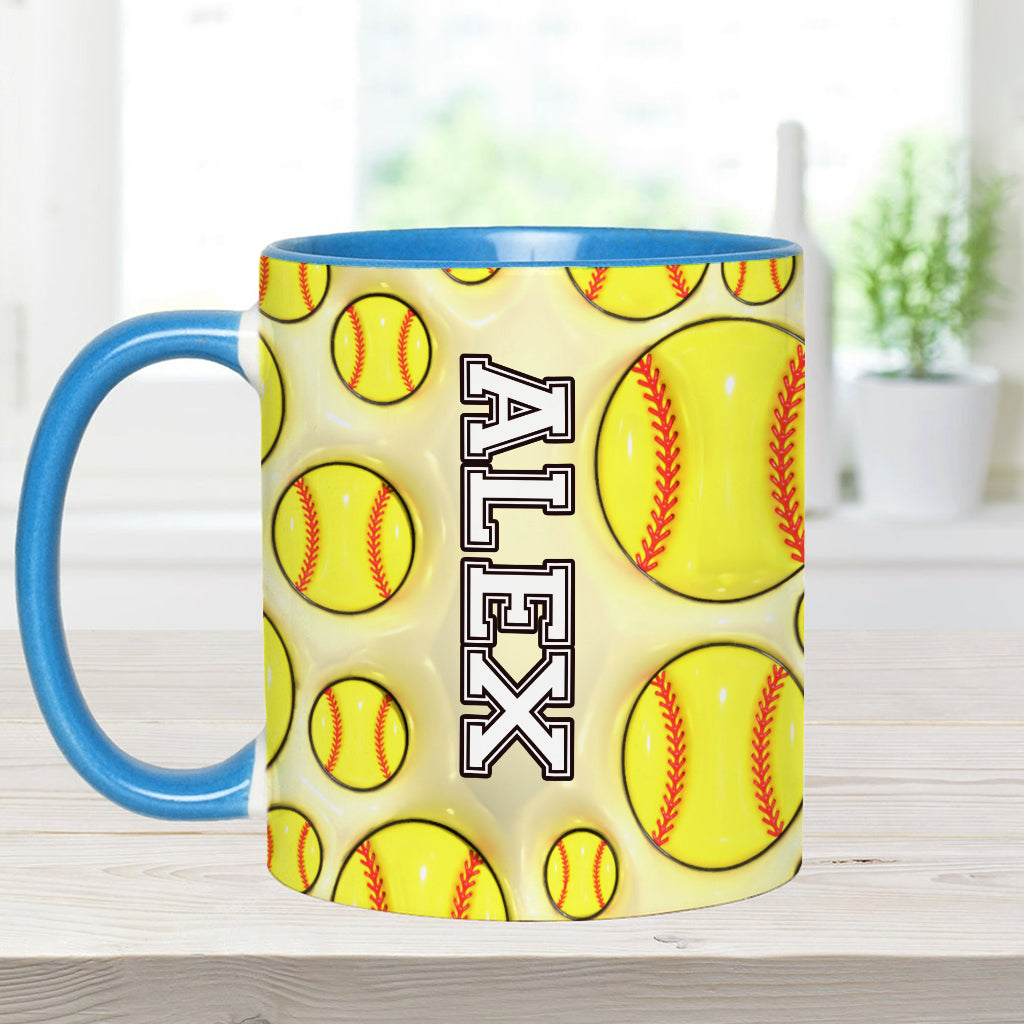 Personalisierte Tasse für Softball-Fans