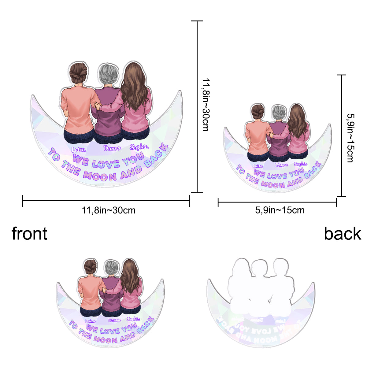 Love You To The Moon And Back - Personalized Mother Suncatcher Decal