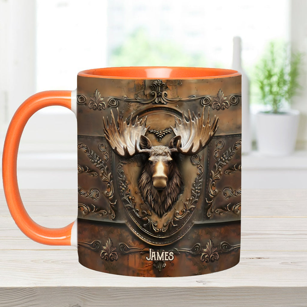 Wunderschöner Elch, Wildtruthahn, Fuchs, Ente – personalisierter Becher mit Jagdmotiv