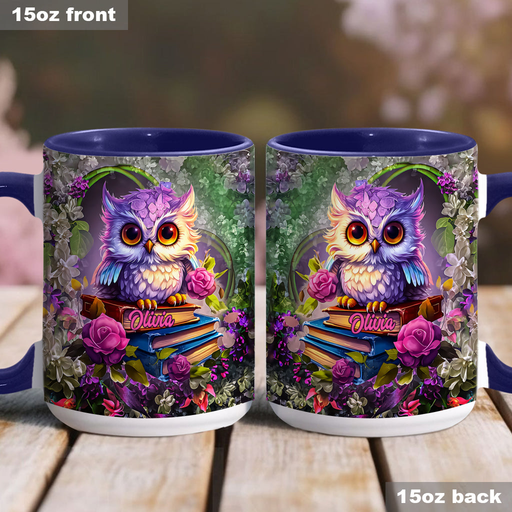 Mug personnalisé « Magnifique hibou pour les amoureux des livres »