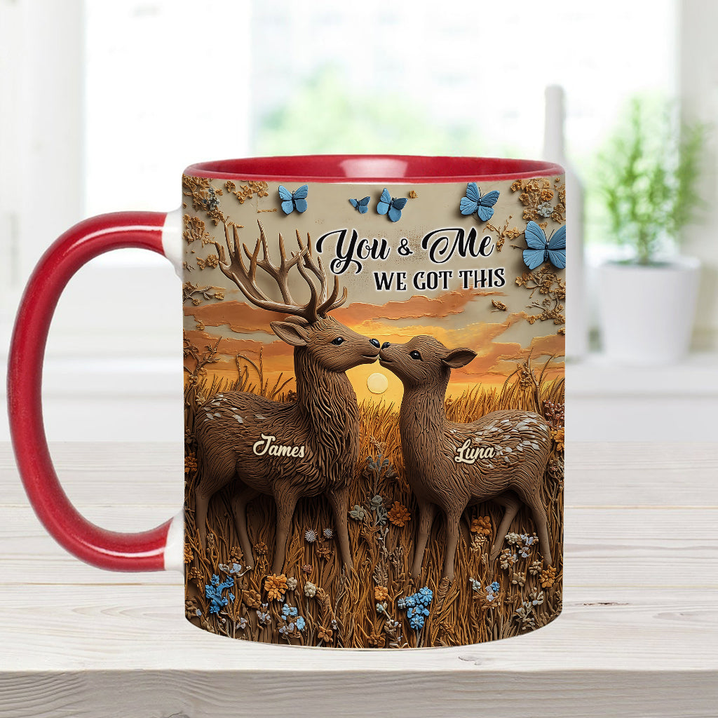 You & Me we got this - Personalized Couple Accent Mug