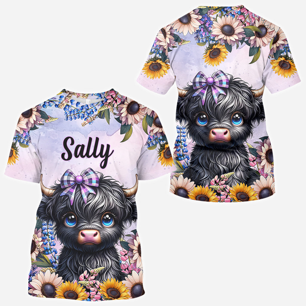 Niedliches kleines Kuh-Shirt mit Allover-Personalisierung