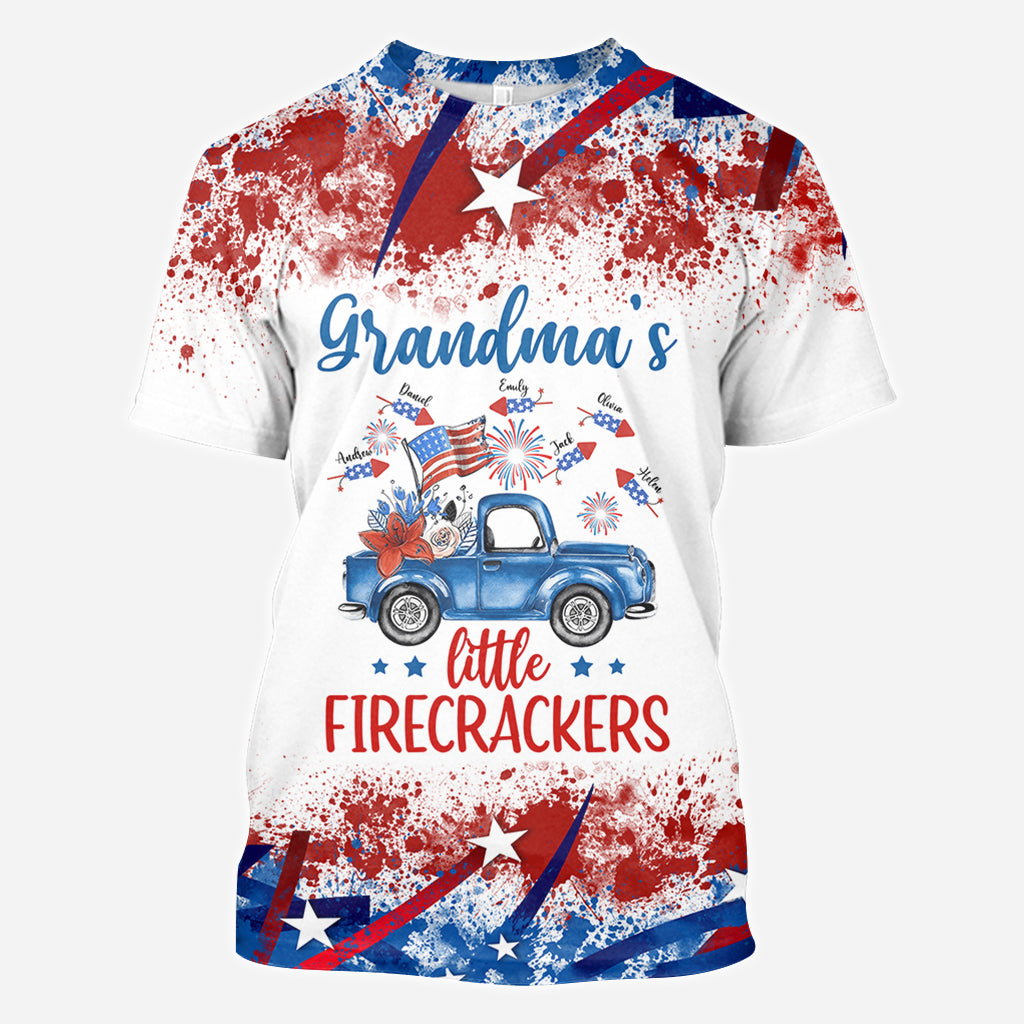 Nana's Little Firecracker - Personalized Grandma All Over Shirt