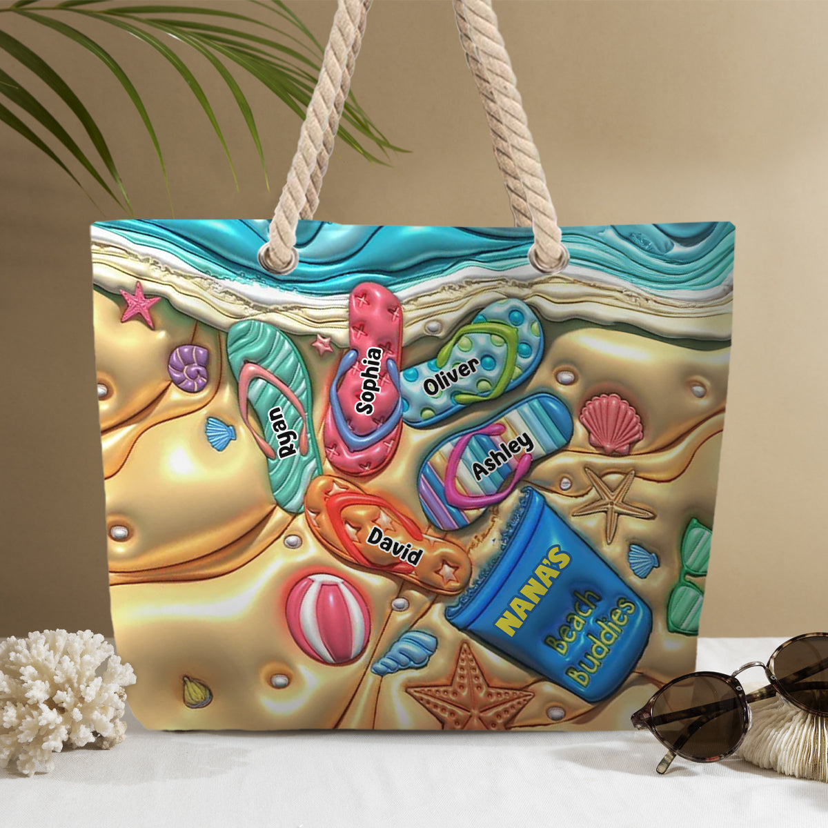 Nana's Beach Buddies - Personalized Grandma Beach Bag