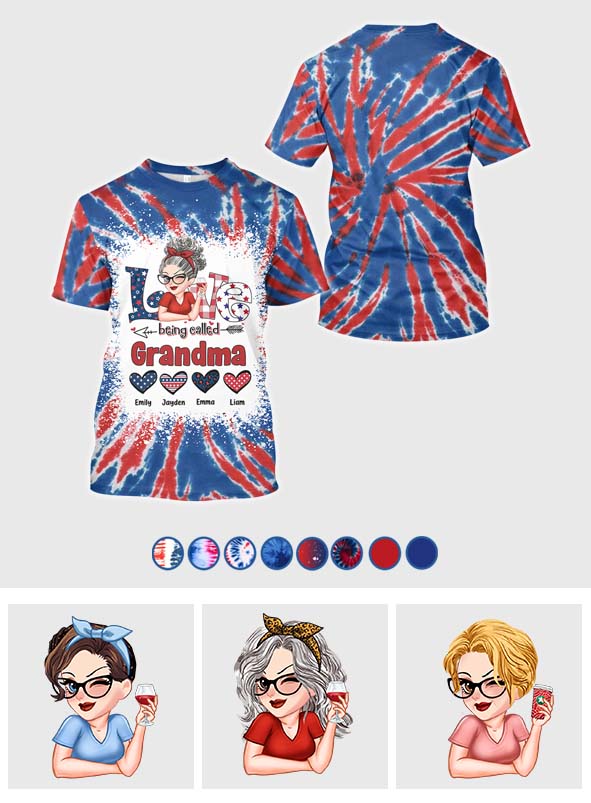 Love Being Called Grandma Independence Day - Personalized Grandma All Over Shirt