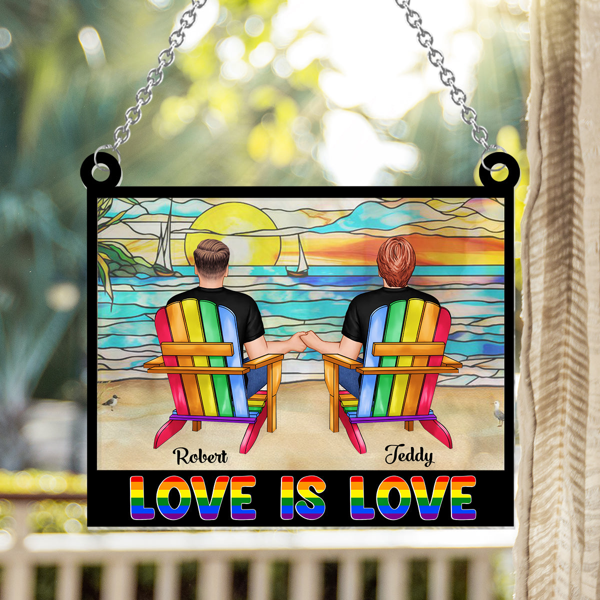 You Are My Missing Piece - Personalized LGBT Support Window Hanging Suncatcher Ornament