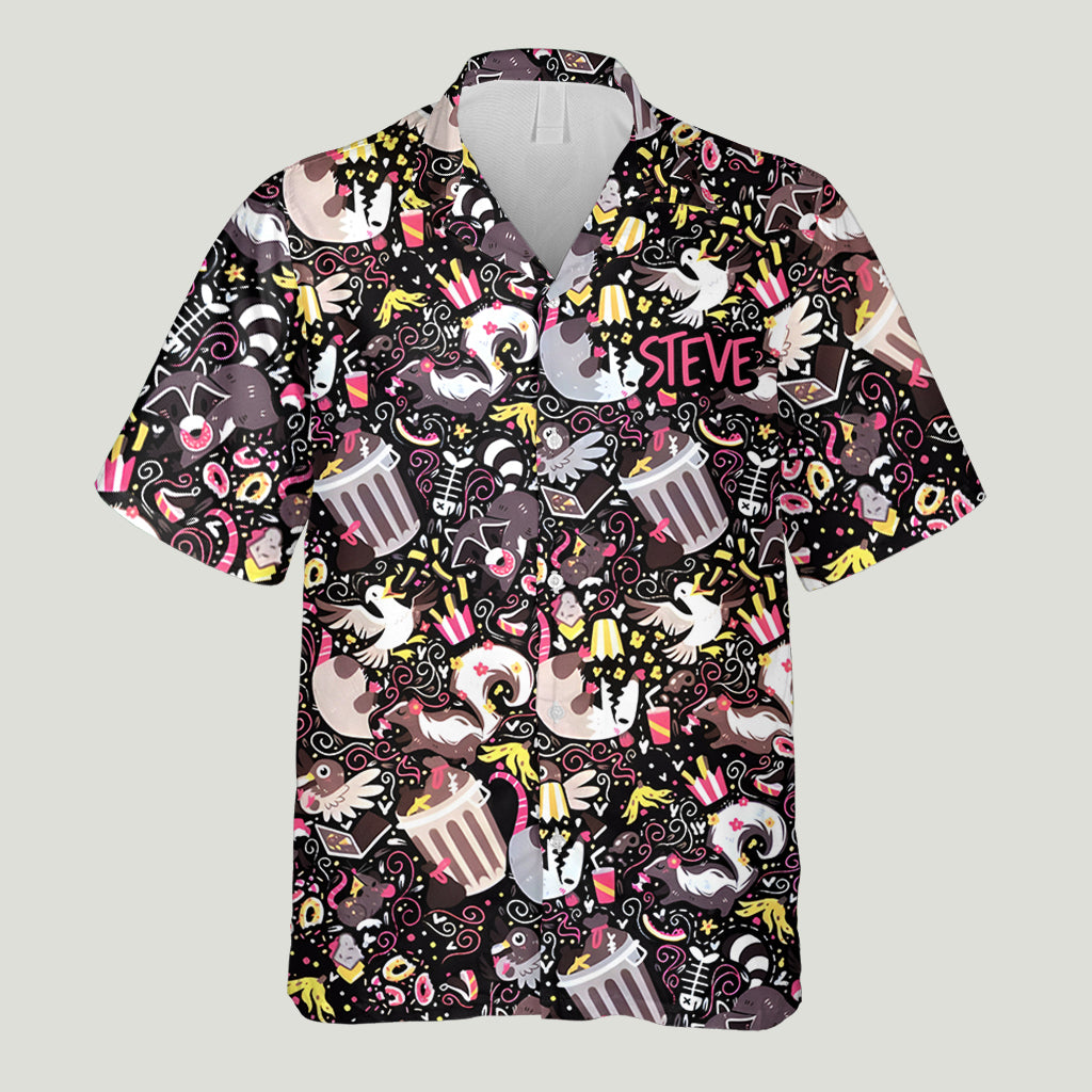 My Spirit Animal Eats Trash - Personalized Raccoon Hawaiian Shirt
