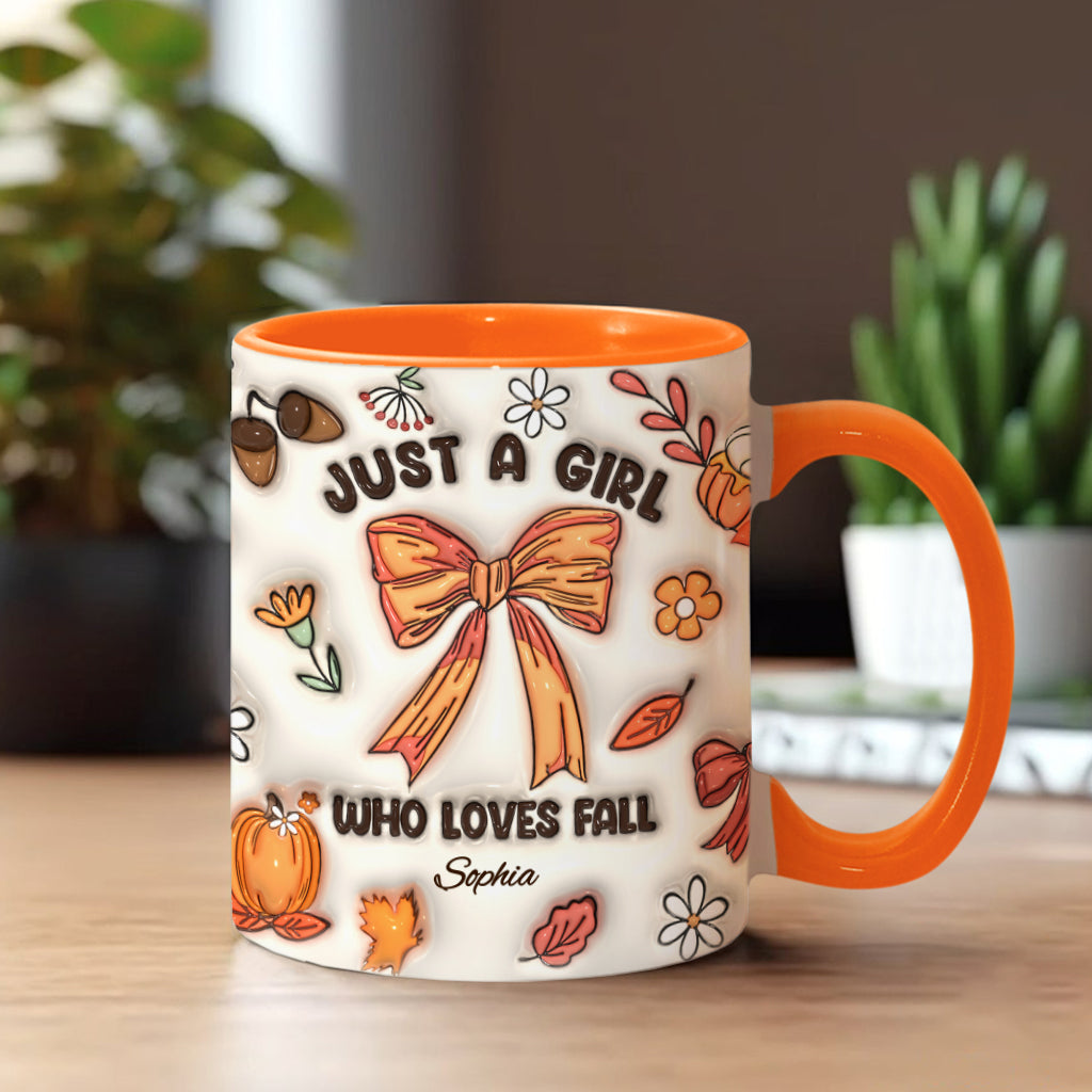 Just A Girl Who Loves Fall - Personalized Autumn Accent Mug