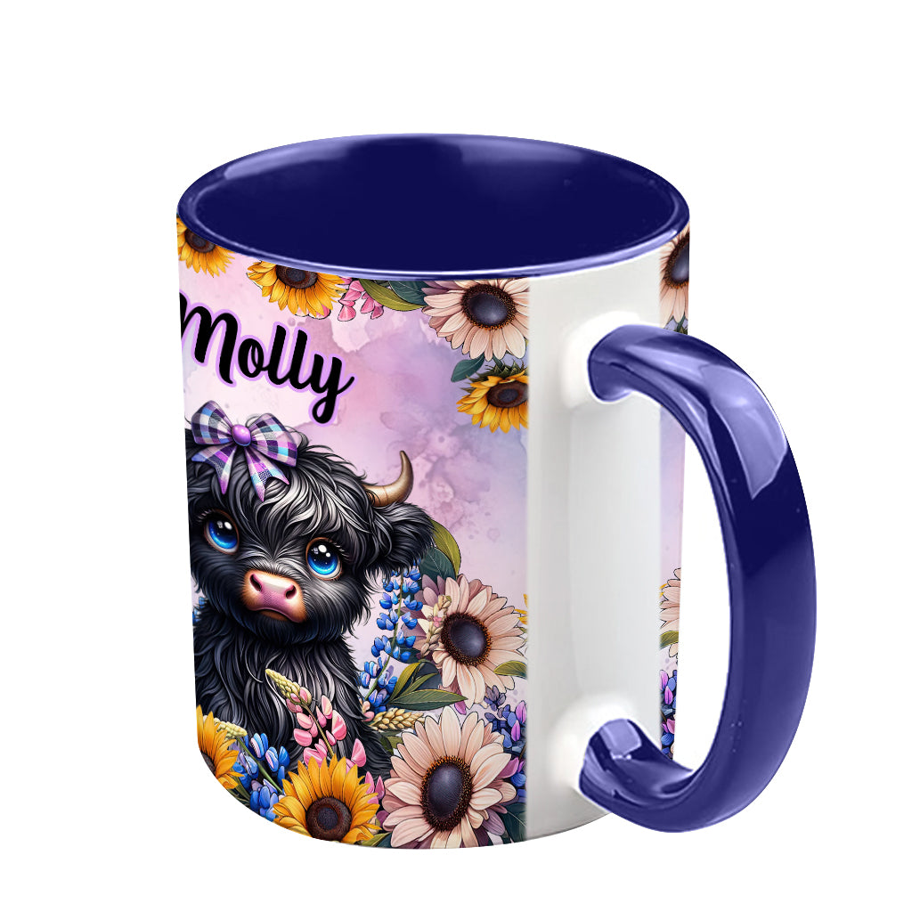 Niedliche kleine Hochlandkuh - Personalisierte Tasse