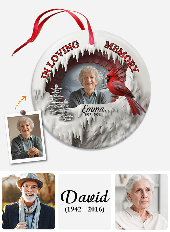 Always In My Heart - Personalized Memorial Ceramic Circle Ornament