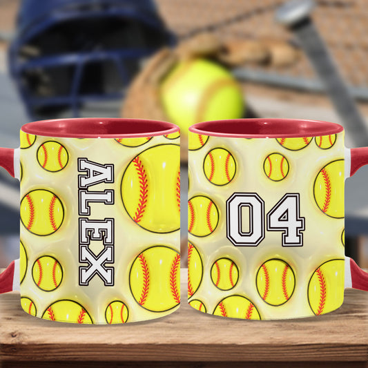Personalisierte Tasse für Softball-Fans
