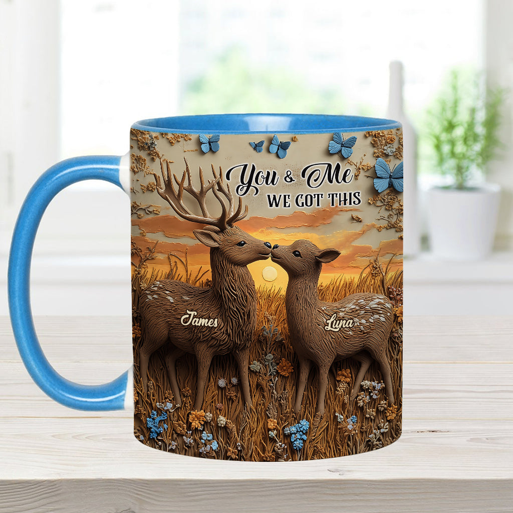 You & Me we got this - Personalized Couple Accent Mug