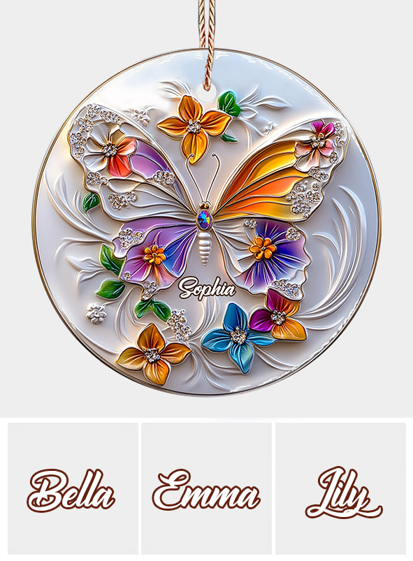 Magnifique papillon - Ornement rond en céramique papillon personnalisé
