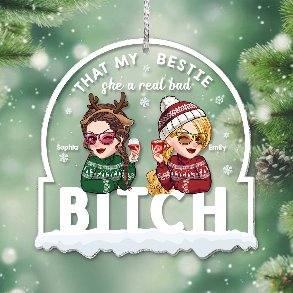 That's My Best Friend - Personalized Bestie Transparent Ornament