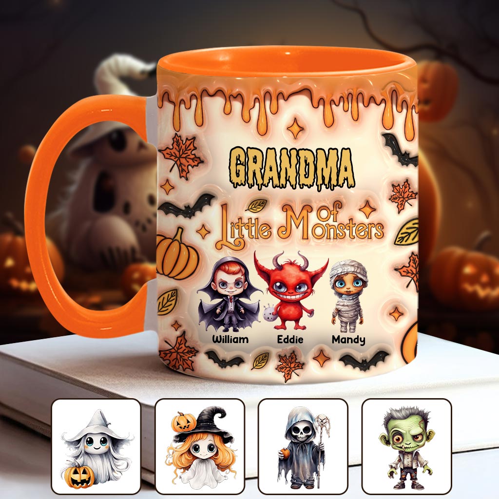 Grandma Of Little Nightmares - Personalized Grandma Accent Mug