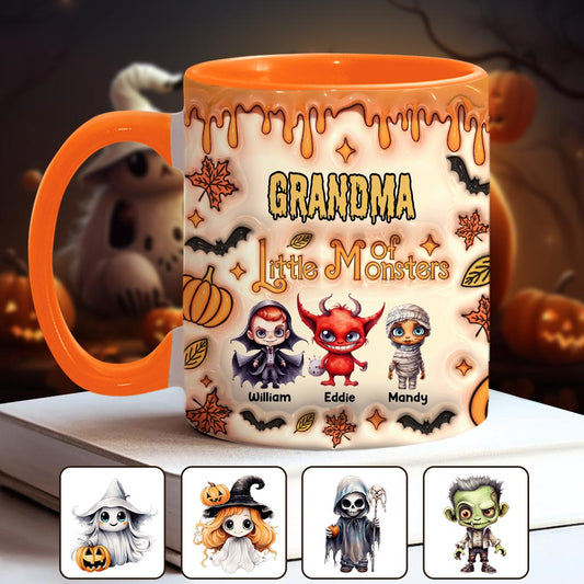 Grandma Of Little Nightmares - Personalized Grandma Accent Mug