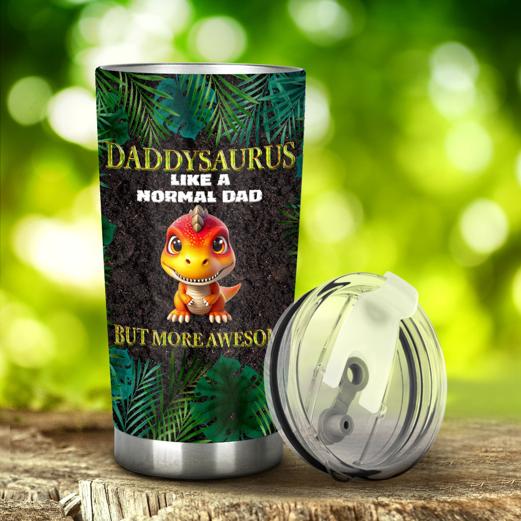 Daddysaurus Grandpasaurus 3D Dinosaurs - Personalized Father Tumbler