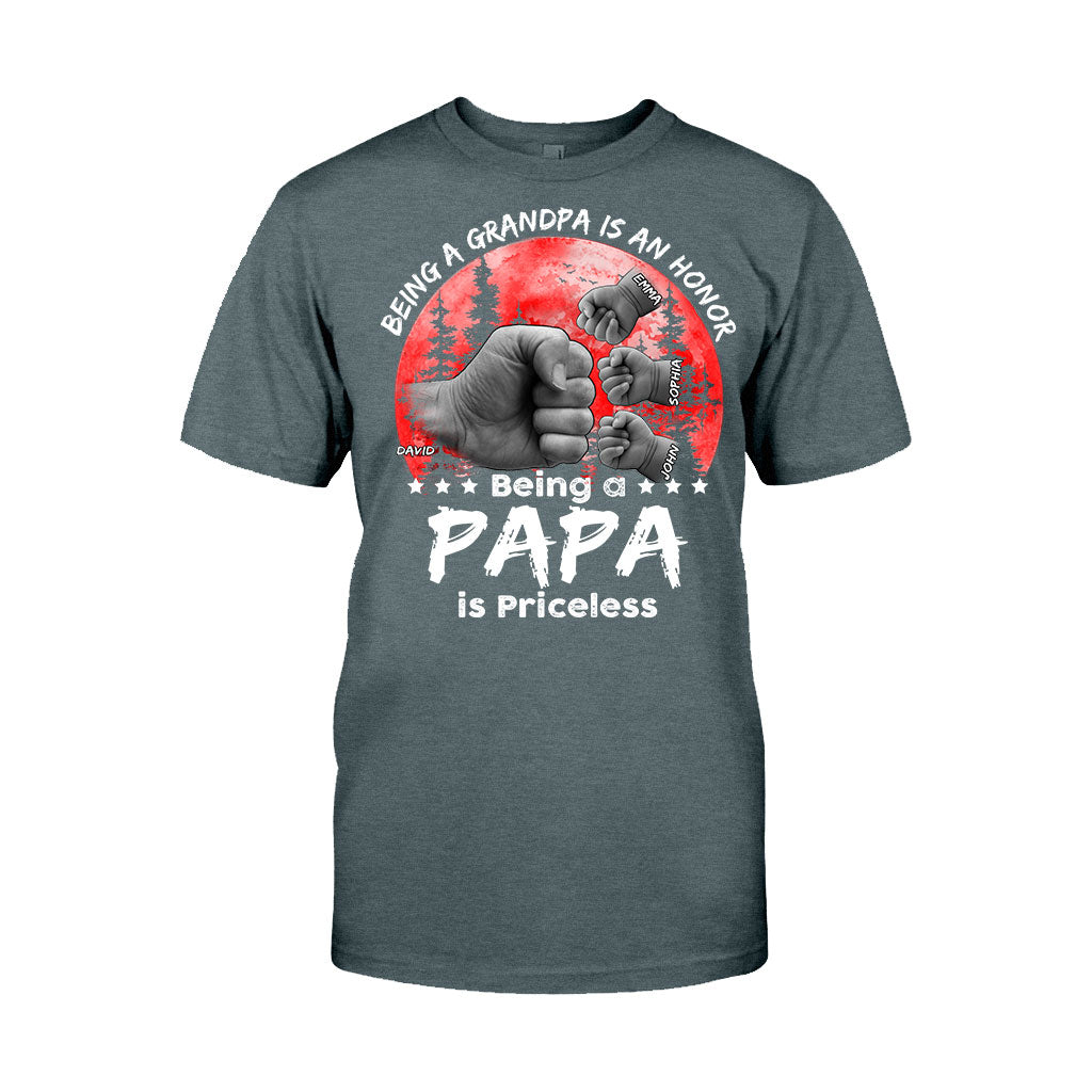 Father Son Red Moon Fist Bump - Personalized Father T-shirt And Hoodie