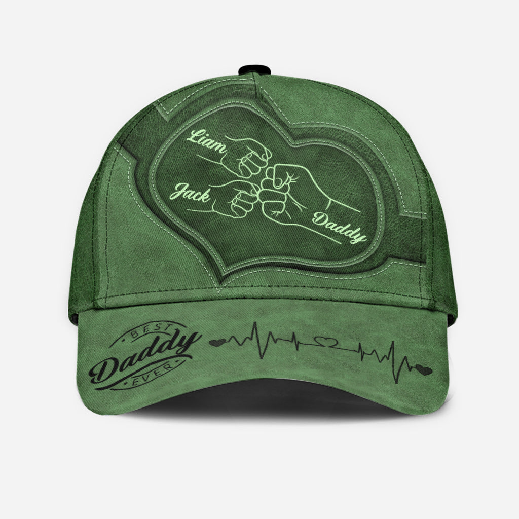 Fist Bump Dad Heart Any Title - Personalized Father Classic Cap