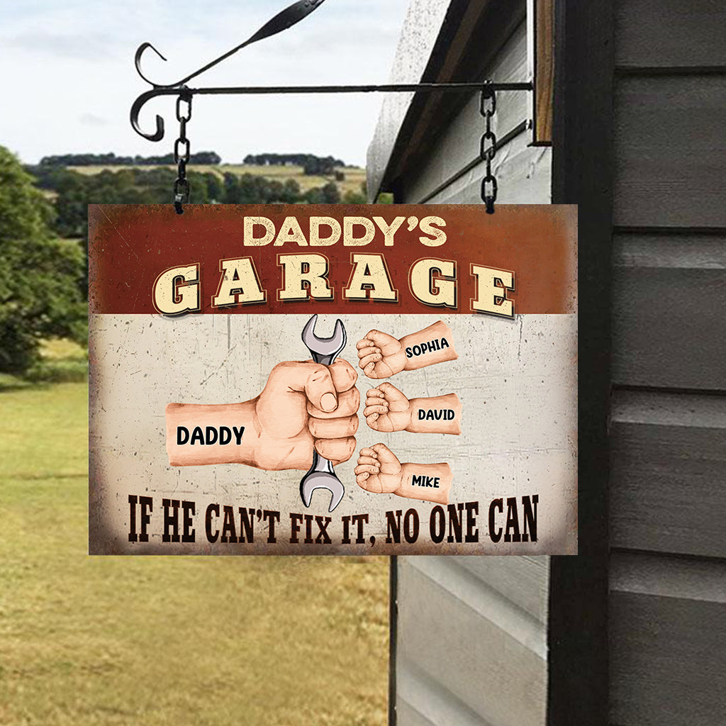 Daddy's Garage - Personalized Father Rectangle Metal Sign