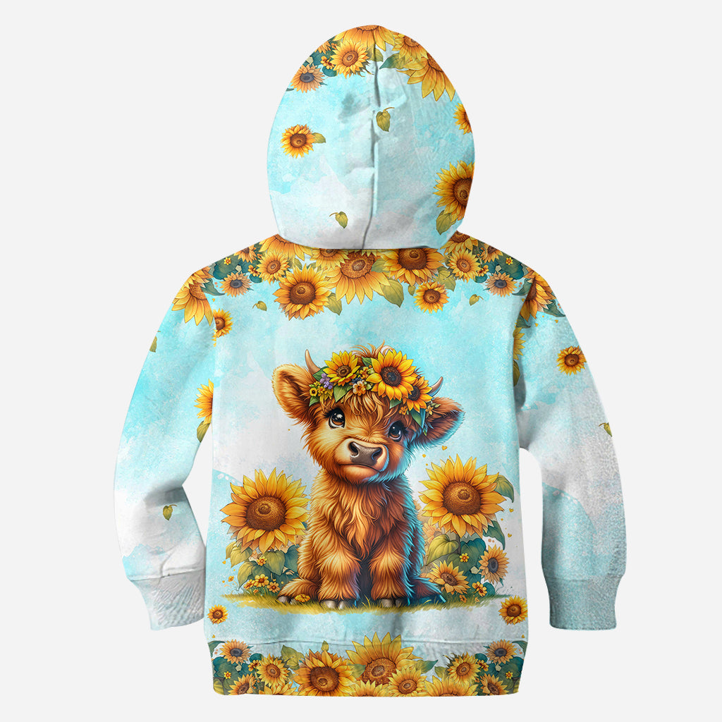 Love Being Called Grandma Highland Cow Sunflower - Personalized All Over Shirt