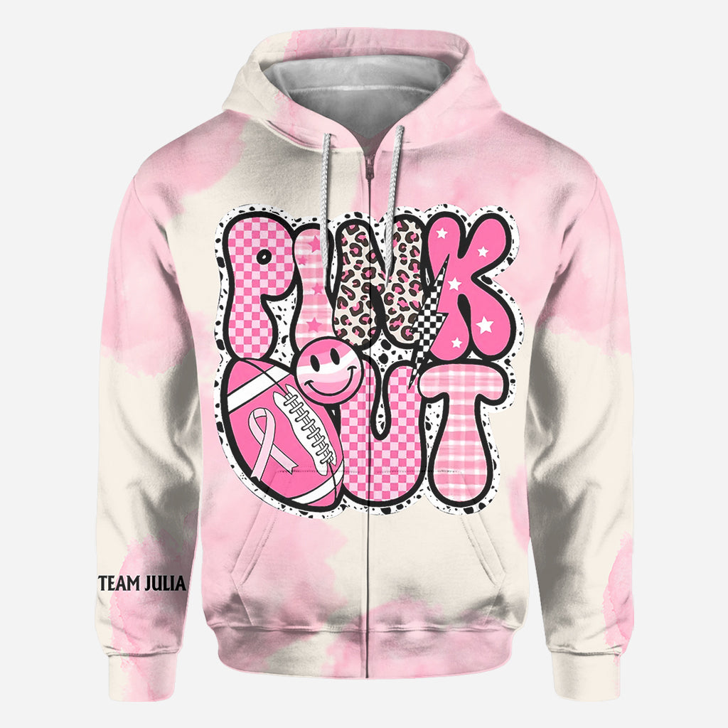 Pink Out - T-shirt personnalisé intégral de sensibilisation au cancer du sein