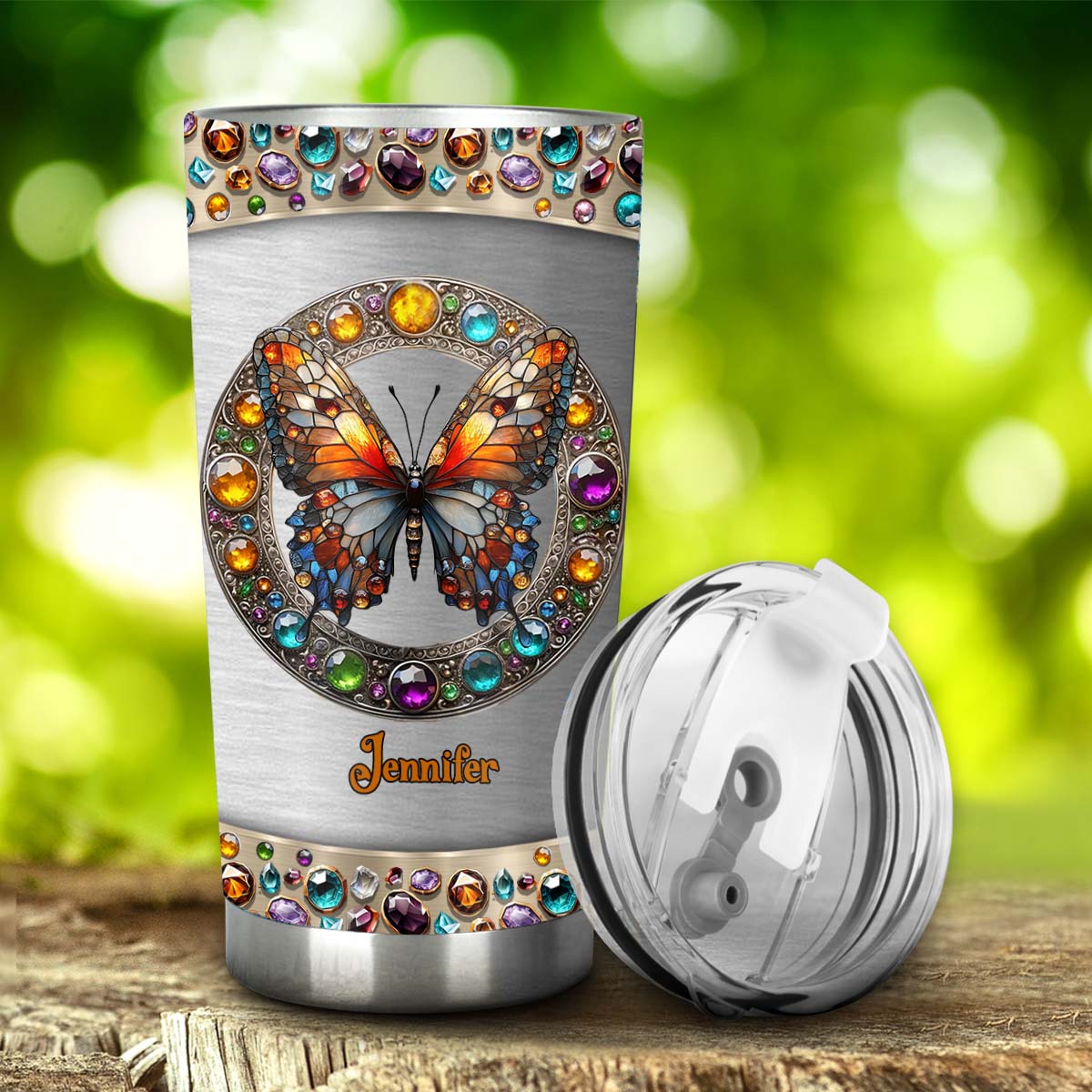 Schönheit aus Buntglas – Personalisierter Schmetterlingsbecher
