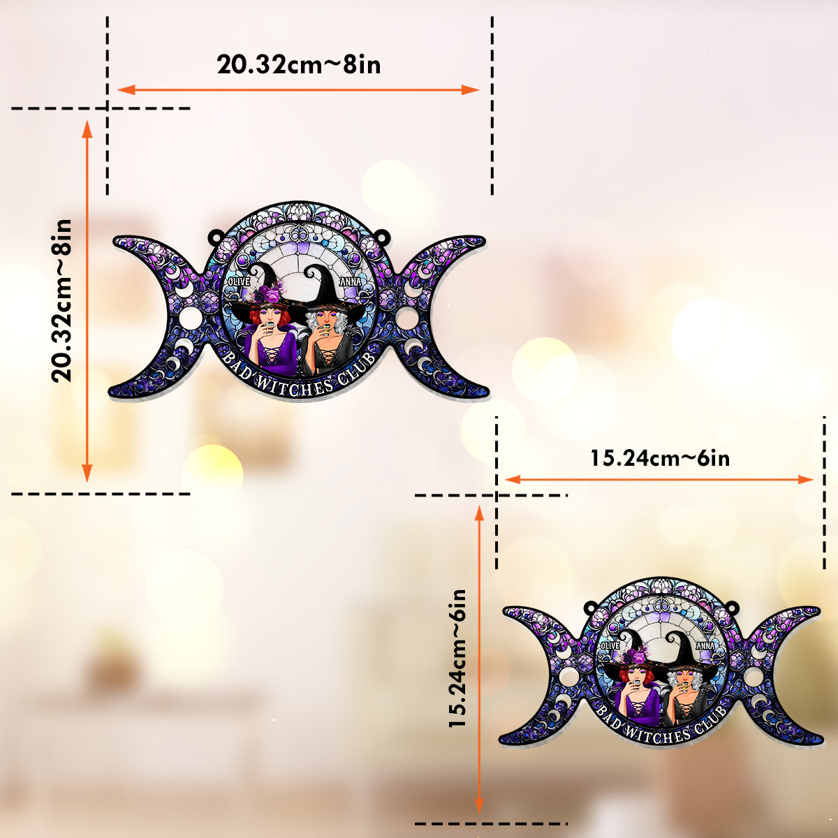 We Are Not Sugar & Spice - Personalized Witch Window Hanging Suncatcher Ornament