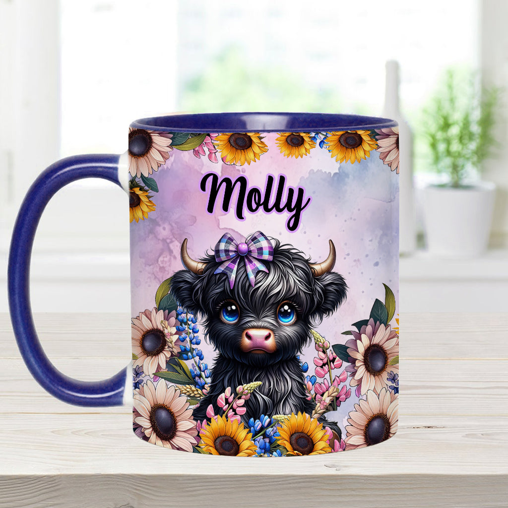 Niedliche kleine Hochlandkuh - Personalisierte Tasse