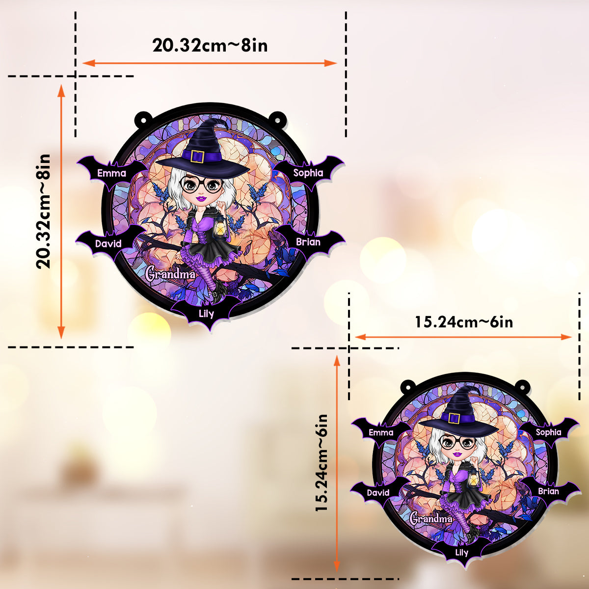 Grandma Witch - Personalized Grandma Window Hanging Suncatcher Ornament