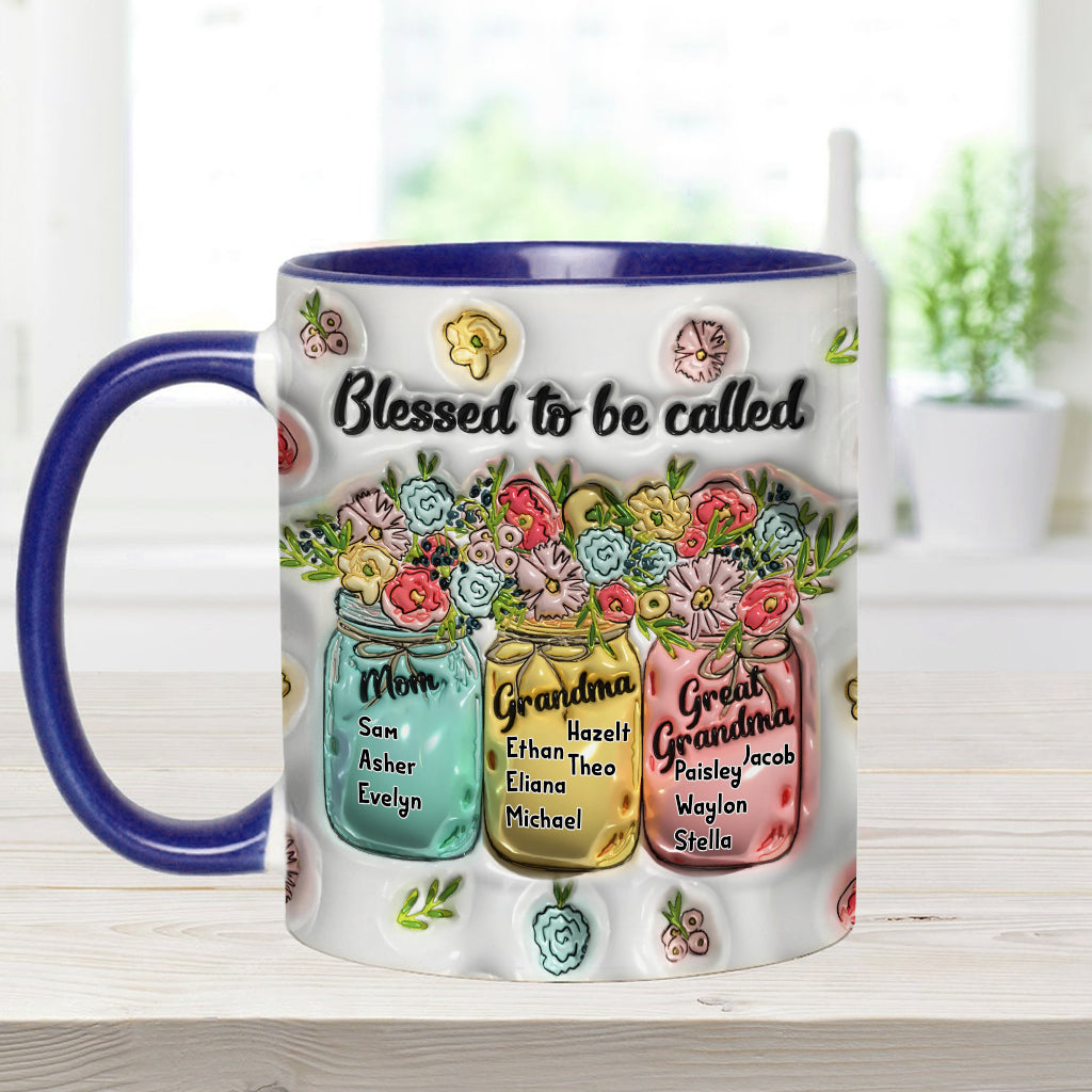 Blessed To Be Called - Personalized Grandma Accent Mug