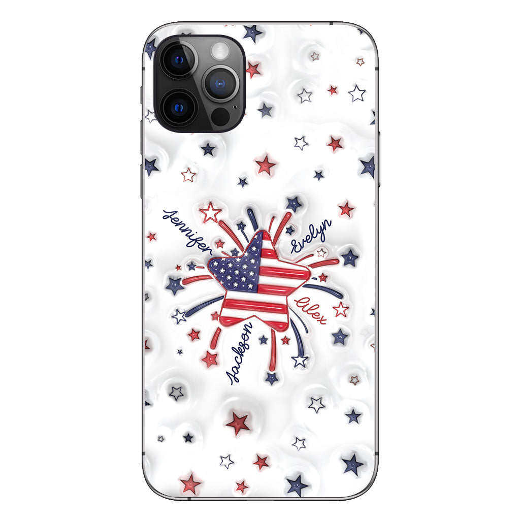 Grandma's Little Star 4th Of July - Personalized Grandma Phone Case