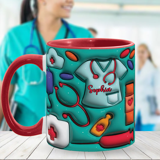 Puffy Nurse Mug - Personalized Nurse Accent Mug