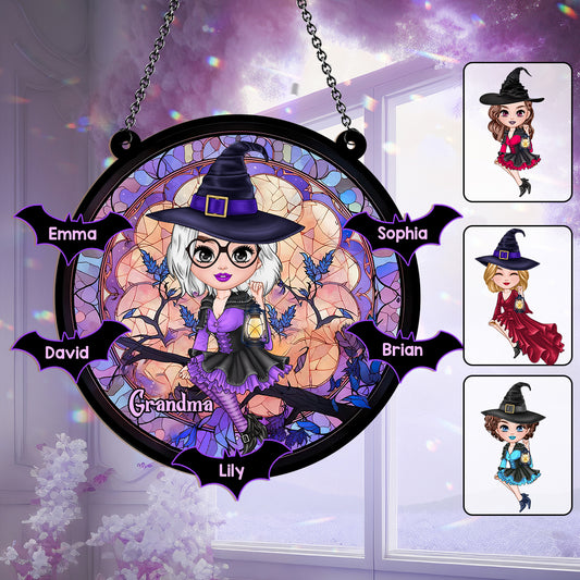 Grandma Witch - Personalized Grandma Window Hanging Suncatcher Ornament